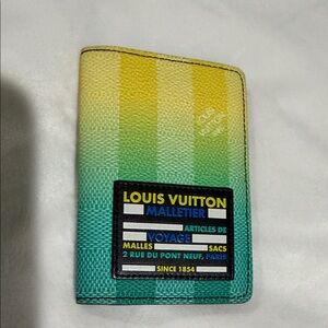 Louis Vuitton Yellow and Green Checkered Wallet
